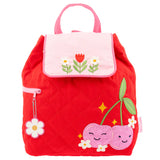 Quilted Backpack- Cherry