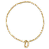Classic Gold 2.5mm Bead Bracelet- Love Gold Charm