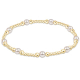 Classic Purpose Pattern 4mm Bead Bracelet- Pearl