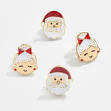 Mr. & Mrs. Claus Kids' Clip-On Earring Set