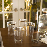 12 oz Clear Plastic with Gold Rim Cups