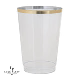 12 oz Clear Plastic with Gold Rim Cups