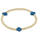 Egirl Signature Cross Small Gold Pattern 2mm Bead Bracelet