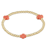 Signature Cross Gold Pattern Bracelet 3mm