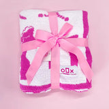 Cozy Pink Bow Luxury Throw Blanket
