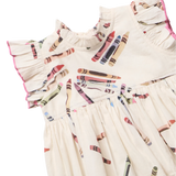 Girls Jennifer Dress- Tossed Crayons