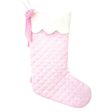 Pink Quilted Seersucker Scalloped Stocking