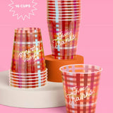 Give Thanks Plaid Cups