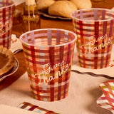 Give Thanks Plaid Cups