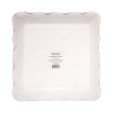 Red and Pink Grid Scallop Square Plate