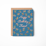 Blue Dahlia Birthday Card