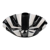 Black White Stripe Scalloped Candle Holder | Halloween Decor |