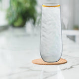 9 oz. Clear with Gold Plastic Champagne Flutes - 64 pcs