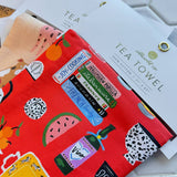 Cotton Tea Towel with Embroidered Detail | Dinner Plates