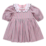 Girls Darcy Green and Pink Striped Dress