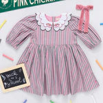 Girls Darcy Green and Pink Striped Dress