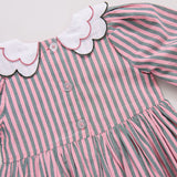 Girls Darcy Green and Pink Striped Dress