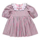 Girls Darcy Green and Pink Striped Dress