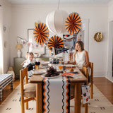 Orange and Black Ric Rac Paper Table Runner