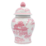 Small Chinoiserie Ceramic Decorative Tea & Ginger Jar 8"