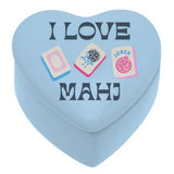I Love Mahj Ceramic Heart Shaped Trinket Box