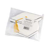 Foil Black/White Grad Hat Shaped Cocktail Napkin Set (18ct)