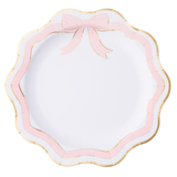 ELEGANT PINK & GOLD BOW DINNER PLATES