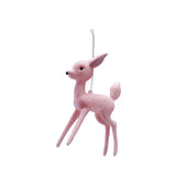 Plastic Deer Ornament with Glitter
