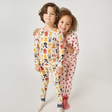 Kids Bamboo PJ Set- Small Watercolor Dogs