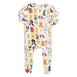 Baby Bamboo Romper- Small Watercolor Dogs