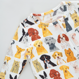 Baby Bamboo Romper- Small Watercolor Dogs