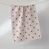 Dotty Off-white Apple Tea Towel