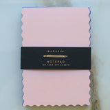 Mini Wave Shaped Notepad | Peach + Indigo Edge