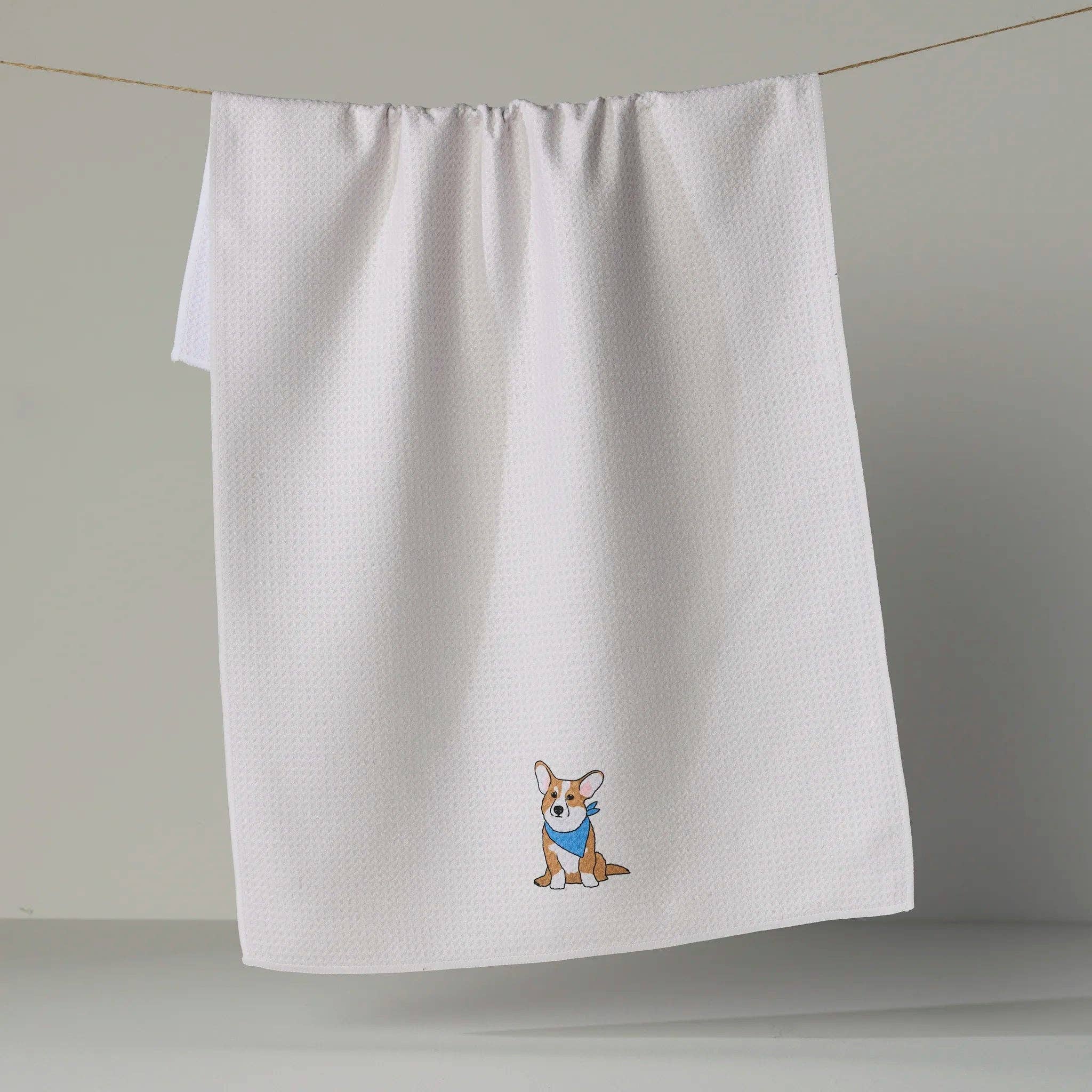 Corgi Charm Tea Towel