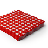 ELEGANT CHERRY RED GINGHAM DINNER NAPKINS