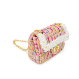 Classic Tweed Handbag with Pearls