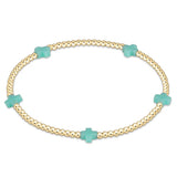 Egirl Signature Cross Small Gold Pattern 2mm Bead Bracelet