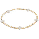 Egirl Signature Cross Small Gold Pattern 2mm Bead Bracelet