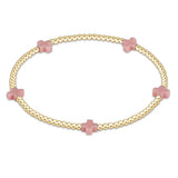Egirl Signature Cross Small Gold Pattern 2mm Bead Bracelet