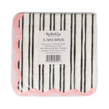 White & Black Striped Cocktail Napkin