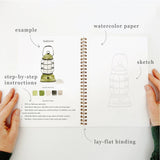 Camping watercolor workbook