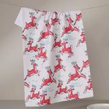 Prancing Reindeer Tea Towel