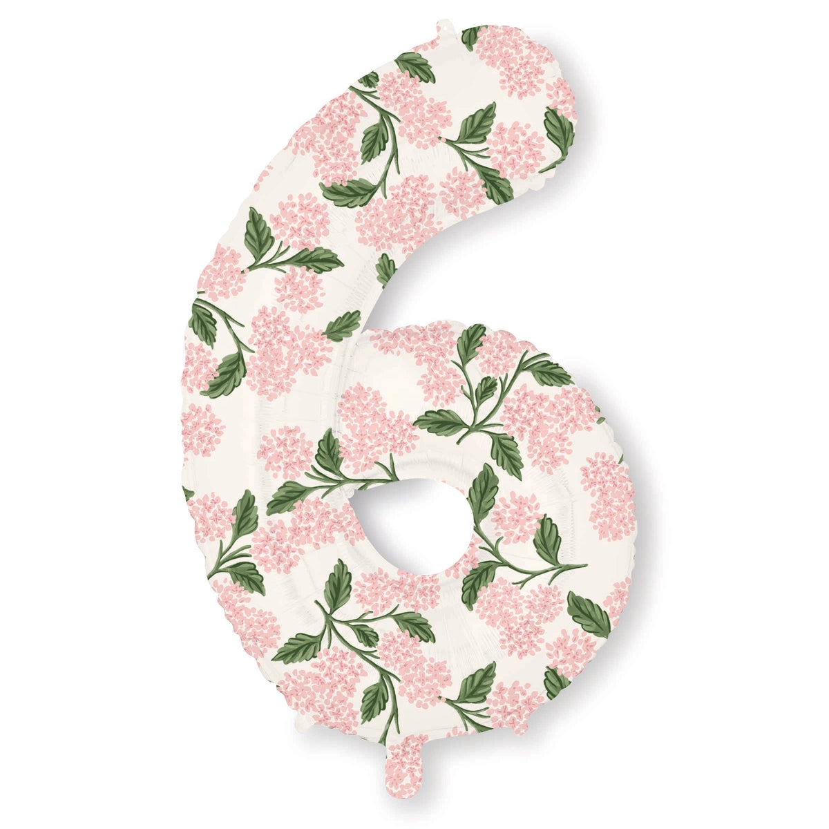 Pink Hydrangea Numbered Foil Balloon