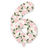 Pink Hydrangea Numbered Foil Balloon