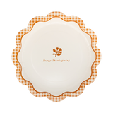 Gingham Happy Thanksgiving Paper Plates