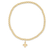 Egirl Classic Gold 3mm Bead Bracelet- Signature Cross Gold Charm