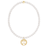 Egirl Classic Pearl 3mm Bracelet- Guardian Angel Gold Disc