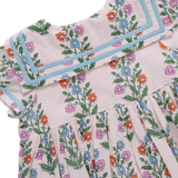 Girls Elowen Dress- Pink Dewdrop Block Print