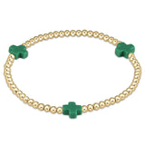 Egirl Signature Cross Small Gold Pattern 2mm Bead Bracelet