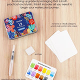 Watercolor Pocket Set of 12 With Brush- Essential Colors